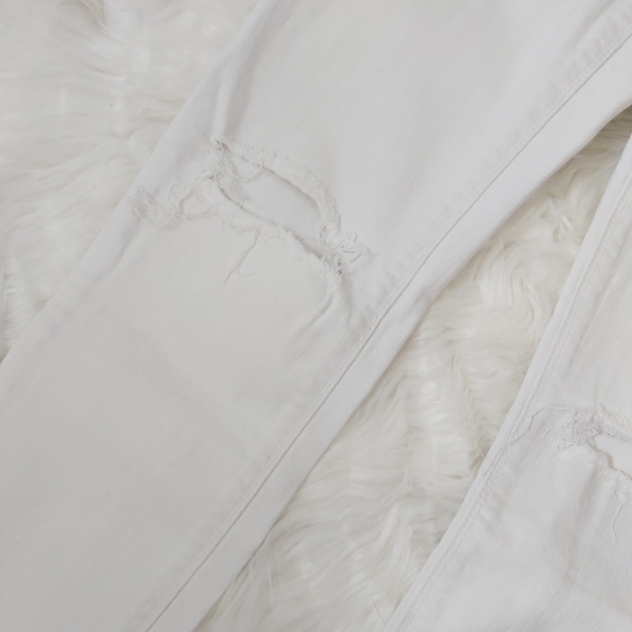 Express Jeans White Ankle Mia Knee Slit Jeans - Picture 8 of 11